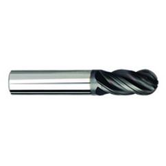 1/8" Dia. - 1-1/2" OAL - AlTiNX CBD-Ball End HP End Mill-4 FL - USA Tool & Supply