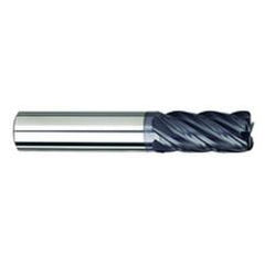 3/4" Dia. - 1-1/2" LOC - 4" OAL - .060 Radius 5 FL Carbide S/E HP End Mill-TiAlN - USA Tool & Supply
