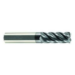 1/4" Dia. - 3/8" LOC - 2" OAL - 5 FL Carbide S/E HP End Mill-AlCrN-X - USA Tool & Supply