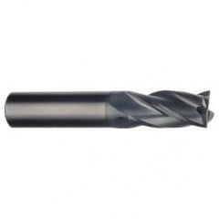 7/16 Dia. x 4 Overall Length 4-Flute Square End Solid Carbide SE End Mill-Round Shank-Center Cut-AlTiN - USA Tool & Supply