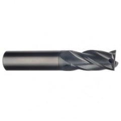 1/2 Dia. x 3 Overall Length 4-Flute Square End Solid Carbide SE End Mill-Round Shank-Center Cut-AlTiN - USA Tool & Supply