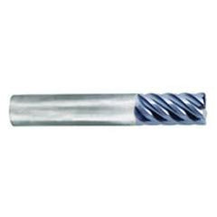 1/4" Dia. - 3/4" LOC - 2-1/2" OAL - .015 Radius 6 FL Carbide S/E HP End Mill-nACo - USA Tool & Supply