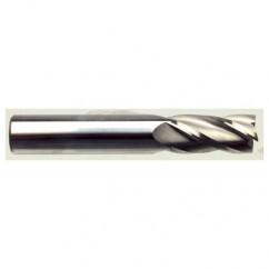 25mm Dia. x 100mm Overall Length 4-Flute Square End Solid Carbide SE End Mill-Round Shank-Center Cut-TiN - USA Tool & Supply