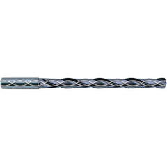 12.4 mm Dia. × 14 mm Shank × 178 mm Flute Length × 133 mm OAL, 8xD, 140°, TiAlN, 2 Flute, Coolant Thru, Straight Solid Carbide Drill - Exact Industrial Supply