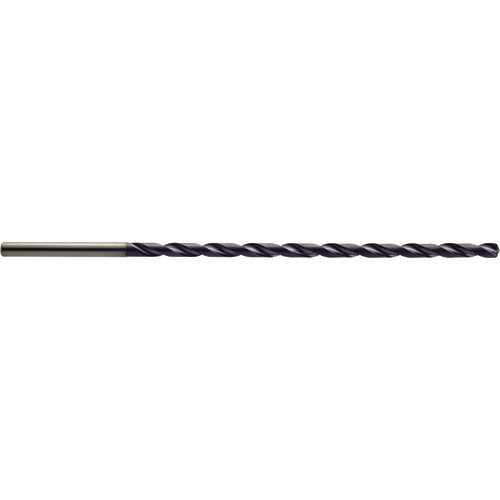 3.1 mm Dia. × 4 mm Shank × 63 mm Flute Length × 114 mm OAL, 15xD, 140°, TiAlN, 2 Flute, Coolant Thru, Solid Carbide Drill - Exact Industrial Supply