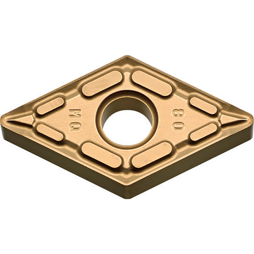 DNMG 432 MQ CA6515, 1/32″ Corner Radius, 3/16″ Thick, 1/2″ Inscribed Circle, TiCnulll2O3/TiN, Diamond, Turning Indexable Insert - Exact Industrial Supply