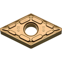 DNMG 432 MQ CA6515, 1/32″ Corner Radius, 3/16″ Thick, 1/2″ Inscribed Circle, TiCnulll2O3/TiN, Diamond, Turning Indexable Insert - Exact Industrial Supply