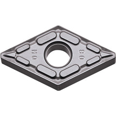 DNMG 432 MQ PR015S, 1/32″ Corner Radius, 3/16″ Thick, 1/2″ Inscribed Circle, MEGACOAT HARD, Diamond, Turning Indexable Insert - Exact Industrial Supply