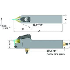 ADDPNN16-4D - 1 x 1" Neutral Toolholder - USA Tool & Supply