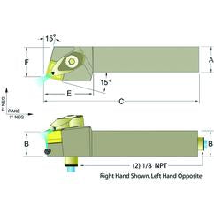 ADSRNR16-4D 1 x 1" RH Toolholder - USA Tool & Supply