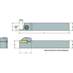 DETGFL85-030D-M14 Left Hand Non-Coolant Toolholder for Turning, Grooving and Partoff - USA Tool & Supply