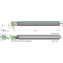 .375 Shank Coolant Thru Boring Bar- -5° (Back Boring) Lead Angle for DC_T 21.51 Style Inserts - USA Tool & Supply
