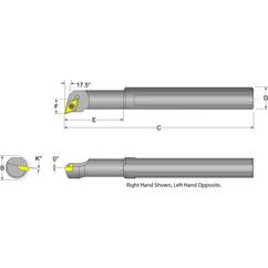 S10R-SDQCR-2 Right Hand 5/8 Shank Indexable Boring Bar - USA Tool & Supply