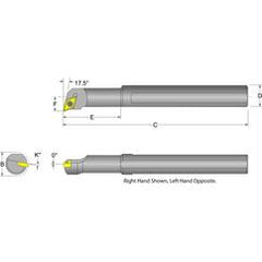 S12S-SDQCR-3 Right Hand 3/4 Shank Indexable Boring Bar - USA Tool & Supply
