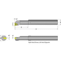 S12S-STFPR-3 Right Hand 3/4 Shank Indexable Boring Bar - USA Tool & Supply