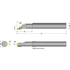 S12S-SVMCR-3 Right Hand 3/4 Shank Indexable Boring Bar - USA Tool & Supply