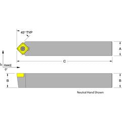 SSDCN08-3A - 1/2 x 1/2" Neutral Toolholder - USA Tool & Supply
