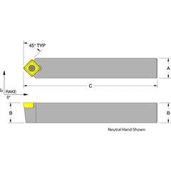 SSDCN16-4D - 1 x 1" Neutral Toolholder - USA Tool & Supply