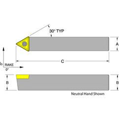 STECN12-3B 3/4 x 3/4" Neutral Turning Toolholder - USA Tool & Supply