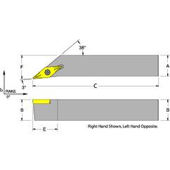 SVJCL08-2A  1/2 x 1/2" LH Toolholder - USA Tool & Supply