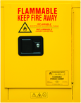 4 Gallon - All Welded - FM Approved - Flammable Safety Cabinet - Manual Doors - 1 Shelf - Safety Yellow - USA Tool & Supply