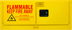 12 Gallon - All Welded - FM Approved - Flammable Safety Cabinet with Legs - Manual Doors - 1 Shelf - Safety Yellow - USA Tool & Supply