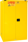 90 Gallon - All Welded - FM Approved - Flammable Safety Cabinet - Self-closing Doors - 2 Shelves - Safety Yellow - USA Tool & Supply