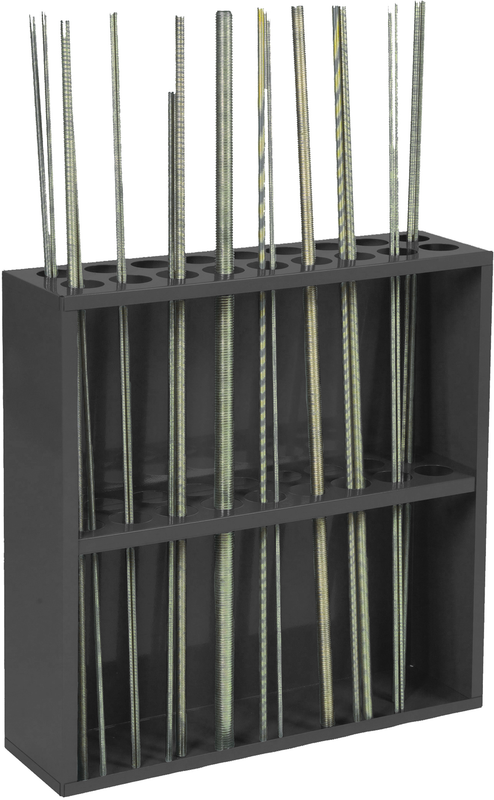 24-1/8 x 6-7/8 x 24'' - 18 Opening Threaded Rod Rack - USA Tool & Supply