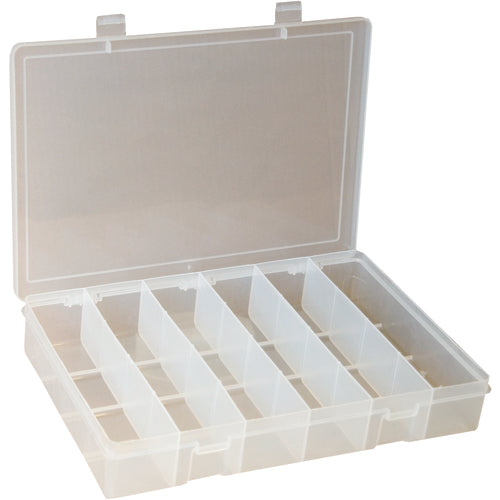 6 COMPARTMENT BOX CLEAR - USA Tool & Supply