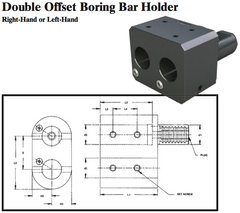 VDI Double Offset Boring Bar Holder (Right Hand) - Part #: CNC86 91.3025 - USA Tool & Supply
