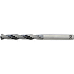 10.9 mm Dia. × 12 mm Shank × 88 mm Flute Length × 146 mm OAL, 5xD, WXL, 2 Flute, Coolant Thru, Solid Carbide Drill - Exact Industrial Supply