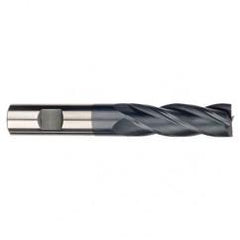 1/2 Dia. x 3 Overall Length 4-Flute Square End Solid Carbide SE End Mill-Round Shank-Center Cut-AlTiN - USA Tool & Supply
