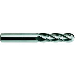 1/2 X 1/2 X 2 X 4 4Fl Long SE Ball CBD TiN-Coated EM - - USA Tool & Supply