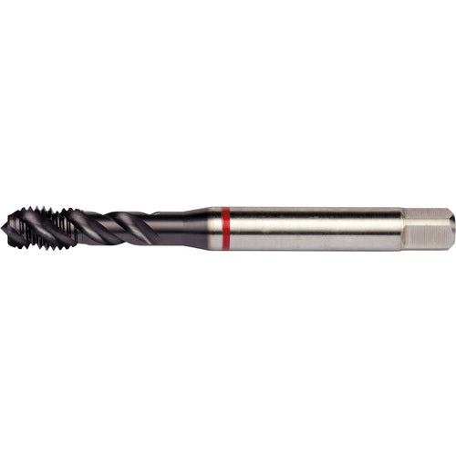 M6x1.0 HSS-E PM 3 Flute 6H 45 Degree Red Shark Machine Tap Spiral Flute-TiAlN/Top E-code # E626M6 - Exact Industrial Supply