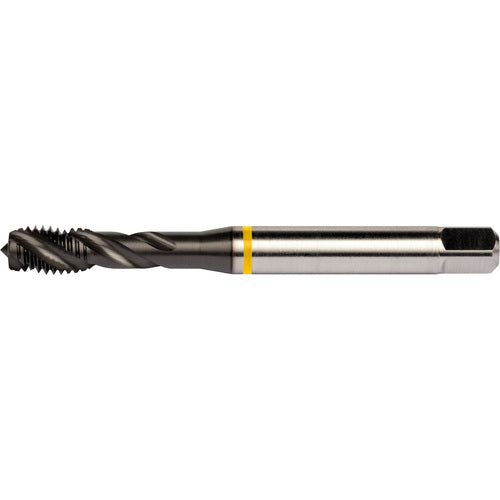 ‎#6-32 HSS-E PM 3 Flute 2B 40 Degree Yellow Shark Machine Tap Spiral Flute-TiAlN/Top E-code # E8086-32 - USA Tool & Supply