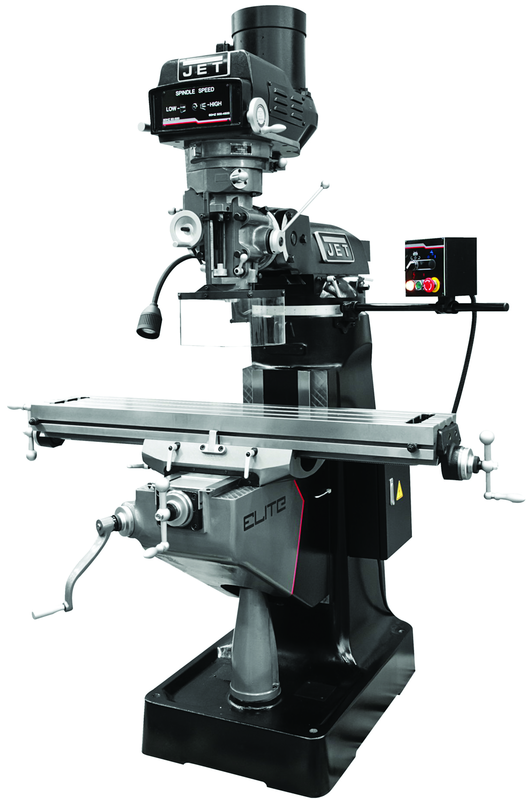 9 x 49" Table Variable Speed Mill With 3-Axis ACU-RITE DP700 (Knee) DRO and X - Y-Axis JET Powerfeeds - USA Tool & Supply