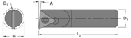 .360" Min - .312" SH - 6" OAL - Carbide Shank Boring Bar - USA Tool & Supply