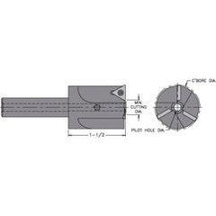 INCB-1.062-188S - 1-1/16" - Cutter Dia - Indexable Counterbore - USA Tool & Supply