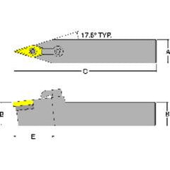 MVVNN16-3D - 1 x 1" SH Neutral - Turning Toolholder - USA Tool & Supply
