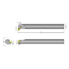 S16T-MDUNL-3 Left Hand 1" Shank Indexable Boring Bar - USA Tool & Supply