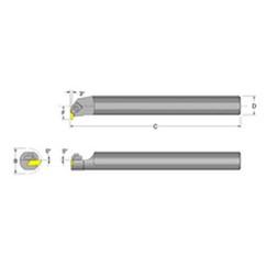 S24U-NER-3 1-1/2" SH; 14" OAL; RH- DorNotch Indexable Threading Boring Bar - USA Tool & Supply