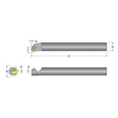 S16T-NER-3 1"' SH; 12" OAL; RH- DorNotch Indexable Threading Boring Bar - USA Tool & Supply