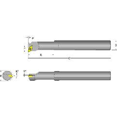 S12S-SDUCL-3 Left Hand 3/4 Shank Indexable Boring Bar - USA Tool & Supply