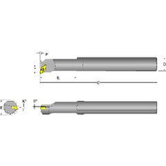 S12S-SDUCL-3 Left Hand 3/4 Shank Indexable Boring Bar - USA Tool & Supply