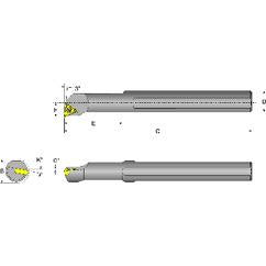 S08M-STUCR-2 Right Hand 1/2 Shank Indexable Boring Bar - USA Tool & Supply