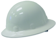 White Hard Hat with Brim - 8 Pt Ratchet - USA Tool & Supply