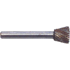 1/4 × 1/2 × 1/4″ SH Inverted Cone Shape - HSS - Burr - USA Tool & Supply