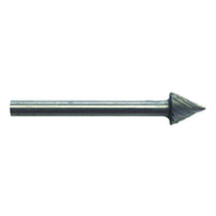 1/4 × 1/4 × 1/8″ SH Cone Shape - HSS - Burr - USA Tool & Supply