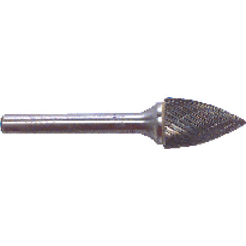 SH53D 3/16 × 3/8 × 1/8″ SH Dbl Cut Flame Shape - CBD - Burr - USA Tool & Supply