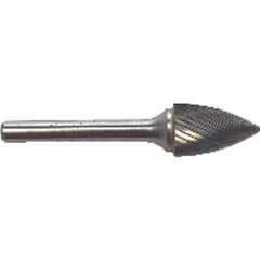 SH41L2 1/8 × 1/4 × 1/8″ SH Sgl Cut Flame Shape - CBD - Burr - USA Tool & Supply